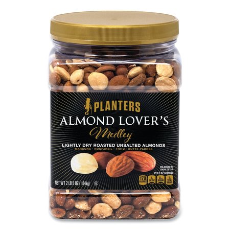 PLANTERS Almond Lover's Medley Dry Roasted Unsalted Almonds. 37 oz Jar 2900002261